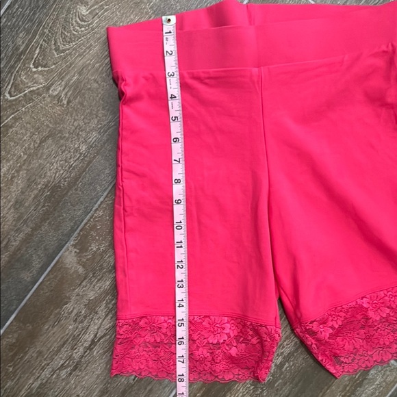 Women's Pink Lace Trim Shorts - Picture 6 of 6